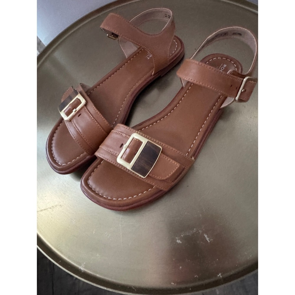 Rockport‎ Women's Brown Leather Ankle Strap Sandals Comfort G21 Size 9